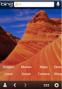 Bing iPhone - Home Screen Bing iPhone - Home Screen