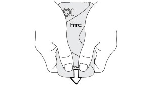 Снятие задней крышки HTC Mozart / HTC Shcurbert Снятие задней крышки HTC Mozart / HTC Shcurbert