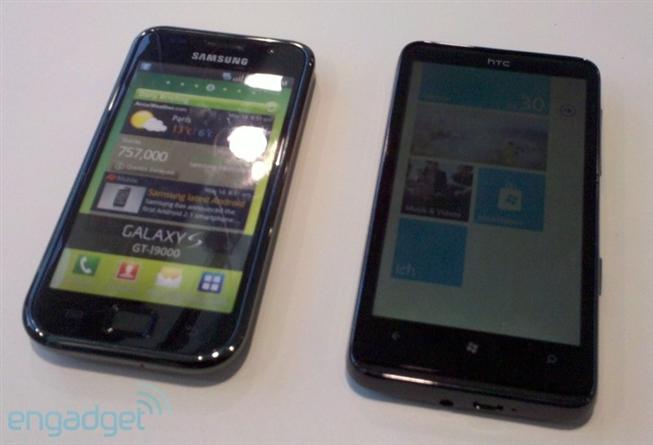 HTC HD7 в сравнении с Samsung Galaxy S HTC HD7 в сравнении с Samsung Galaxy S