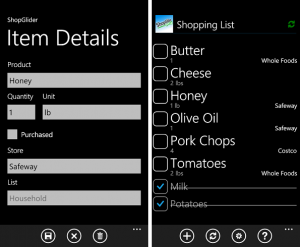 ShopGlider - программа для Windows Phone 7