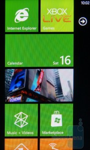 Windows Phone 7 - Start screen