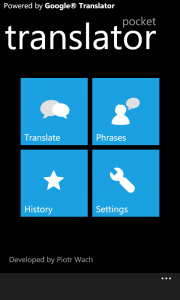 Pocket Translator - переводчик для Windows Phone 7