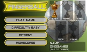 FingerBall - основное меню
