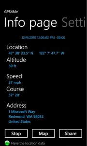 GPS4Me - программа для Windows Phone 7