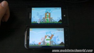 Angry Birds на Windows Phone 7 vs Android