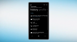 История общения с контактом в Windows Phone Mango