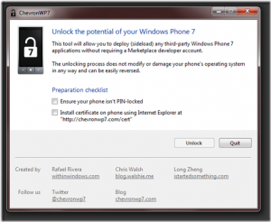 Официальная утилита для разлочки ChevronWP7 будет стоить 9$