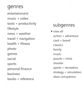 Обновились категории приложений в Windows Phone Marketplace