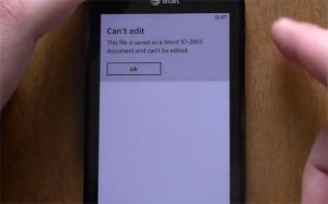 Почему в Windows Phone Mango нельзя редактировать старые офисные документы