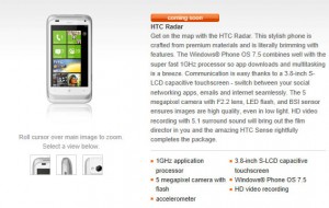HTC Radar в Orange UK HTC Radar в Orange UK