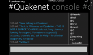 IRC-клиент для Windows Phone 7.5 Mango IRC-клиент для Windows Phone 7.5 Mango