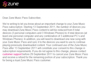 C 13 сентября музыкальный сервис Zune уменьшит число синхронизируемых устройств C 13 сентября музыкальный сервис Zune уменьшит число синхронизируемых устройств