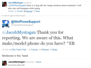Техподдержка Windows Phone о проблеме с клавиатурой Техподдержка Windows Phone о проблеме с клавиатурой