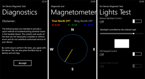 Утилита диагностики на Nokia Lumia 800