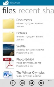 Папки и файлы SkyDrive на Windows Phone