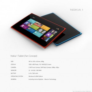 Авторский концепт планшета Nokia 1 на базе Windows 8