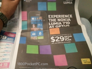 Реклама Nokia Lumia в газете MX