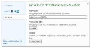 В SkyDrive появилась сокращалка ссылок на файлы