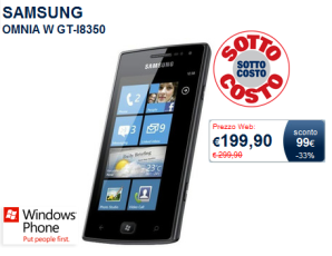 Цена на Samsung Omnia W в Италии снижена до 199,90 евро