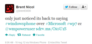 Твиты с Windows Phone