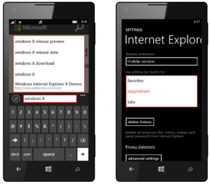 IE 10 в Windows Phone 8