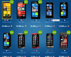 Цены на новые смартфоны Nokia на Windows Phone и аксессуары к ним