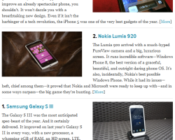 Nokia Lumia 920 — второй по значимости смартфон-2012 по версии Gizmodo