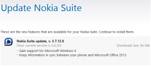 Обновление Nokia Suite Обновление Nokia Suite