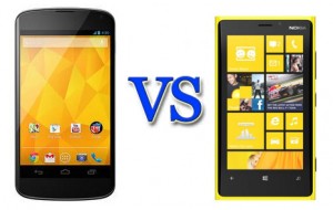 Lumia 920 vs Nexus 4 Lumia 920 vs Nexus 4