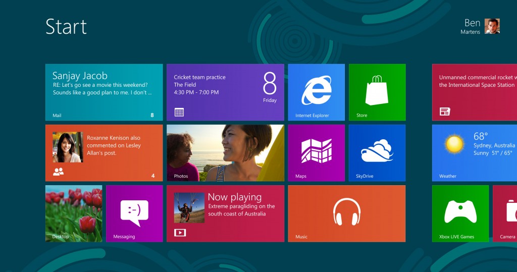 Windows 8 - стартовый экран Windows 8 - стартовый экран