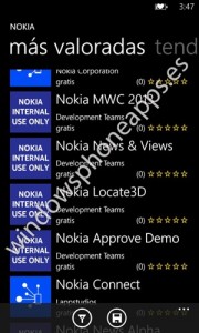 Поиск приложений в Nokia App Highlights