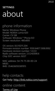 Обновление 1308 на Nokia Lumia 620 Обновление 1308 на Nokia Lumia 620