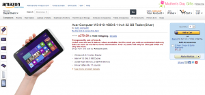Acer W3 в Amazon Acer W3 в Amazon