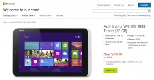Acer снижает цены на Iconia W3