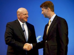 Генеральный директор Microsoft Стив Балмер и председатель совета директоров Nokia Ристо Сииласмаа Генеральный директор Microsoft Стив Балмер и председатель совета директоров Nokia Ристо Сииласмаа