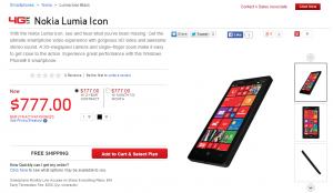 Nokia Lumia Icon на сайте Verizon Nokia Lumia Icon на сайте Verizon