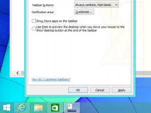 Панель задач в Windows 8.1 Update 1