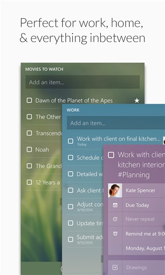 Wunderlist для Windows Phone