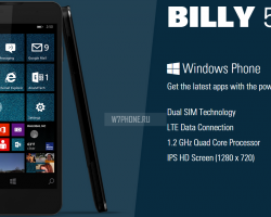 Новый смартфон Billy 5S LTE на Windows Phone