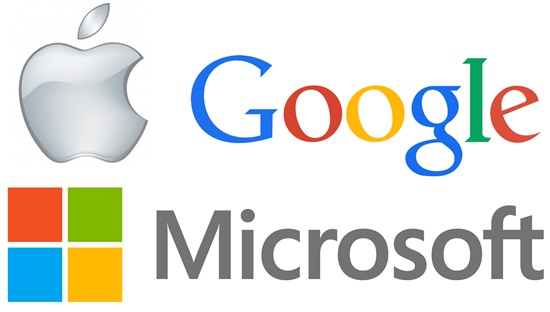Microsoft, Apple и Google