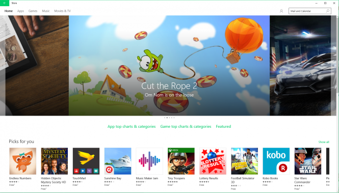 Microsoft обновила приложения Mail and Calendar, Groove Music и Store 