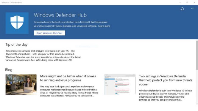 Windows Defender Hub