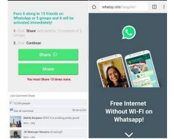 Хакеры предлагают бесплатный интернет от имени WhatsApp