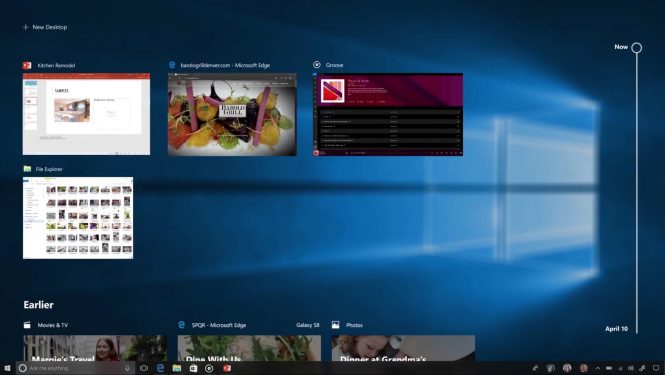 Windows 10 Timeline 